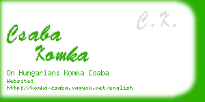 csaba komka business card